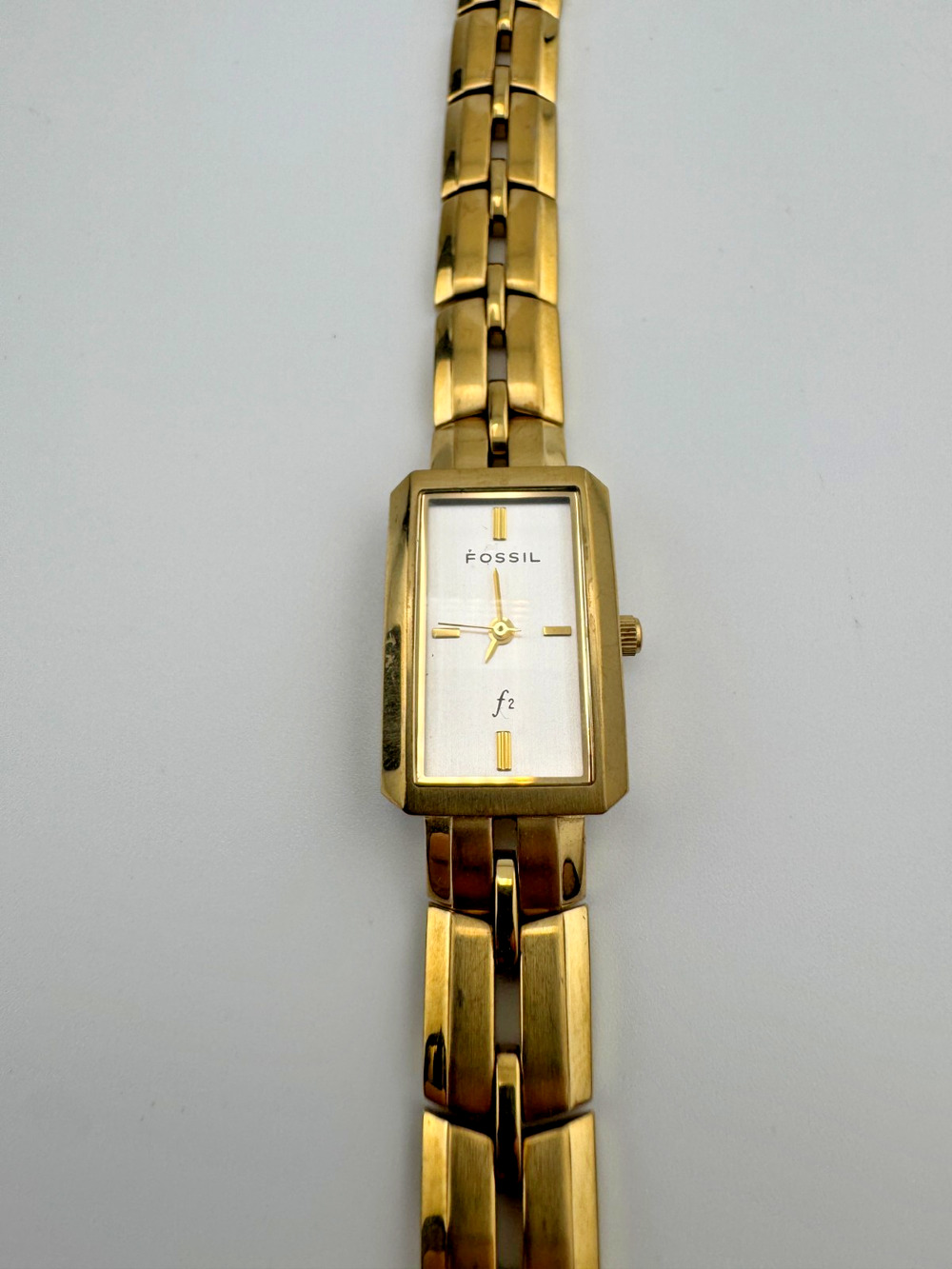 Fossil F2 ES-9947 Women's Gold-Tone Stainless Steel Quartz Watch Rectangular